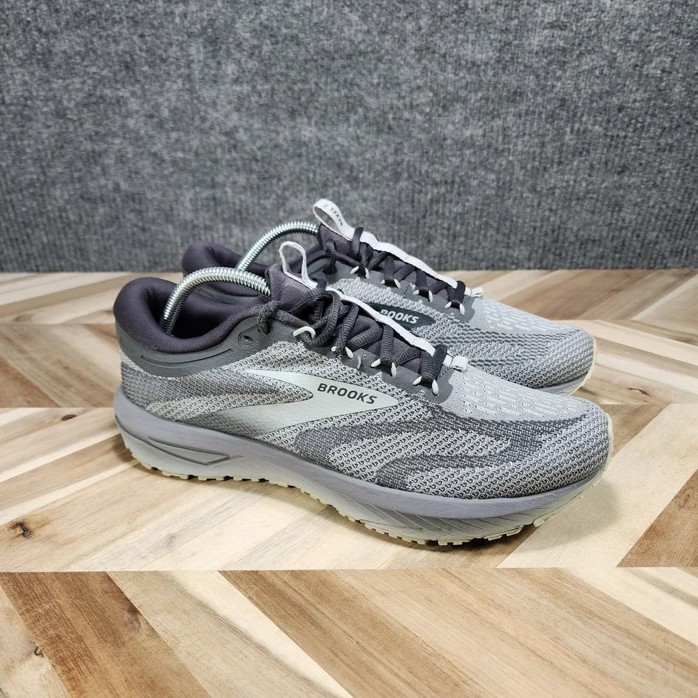 Brooks Revel 7 Gray Men's 9.5 Balanced Cushion Road Running Shoes Sneakers